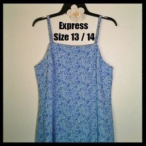 NEW Express Periwinkle Blue Floral Romper Dress.